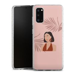 Silikon Glitter Case transparent-silber