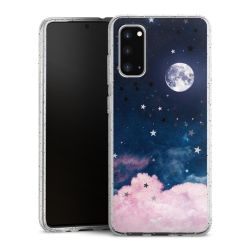 Silikon Glitter Case transparent-silber