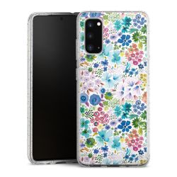 Silikon Glitter Case transparent-silber
