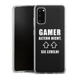 Silikon Glitter Case transparent-silber