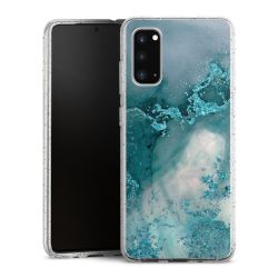 Silikon Glitter Case transparent-silber