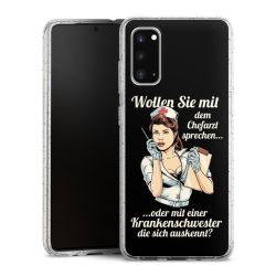 Silikon Glitter Case transparent-silber