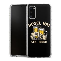 Silikon Glitter Case transparent-silber