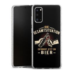 Silikon Glitter Case transparent-silber