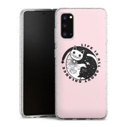 Silikon Glitter Case transparent-silber