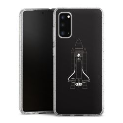 Silikon Glitter Case transparent-silber