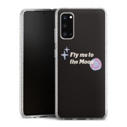 Silikon Glitter Case transparent-silber