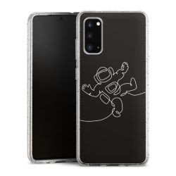 Silikon Glitter Case transparent-silber