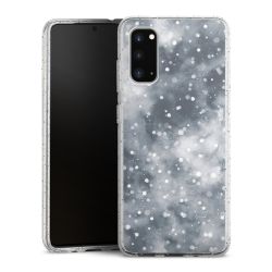 Silikon Glitter Case transparent-silber