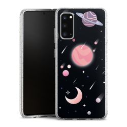 Silikon Glitter Case transparent-silber