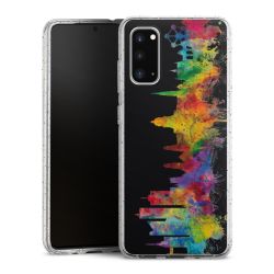 Silikon Glitter Case transparent-silber
