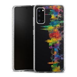 Silikon Glitter Case transparent-silber