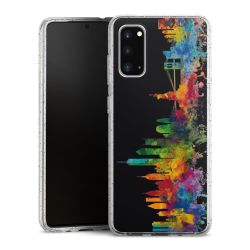 Silikon Glitter Case transparent-silber