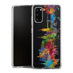 Silikon Glitter Case transparent-silber