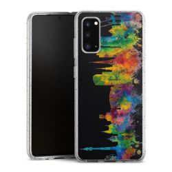 Silikon Glitter Case transparent-silber