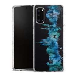 Silikon Glitter Case transparent-silber