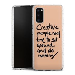 Silikon Glitter Case transparent-silber