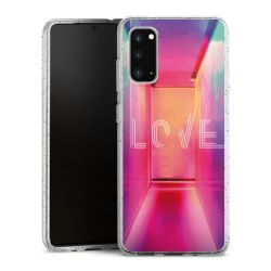 Silikon Glitter Case transparent-silber