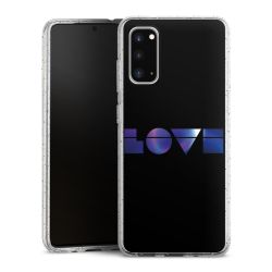 Silikon Glitter Case transparent-silber