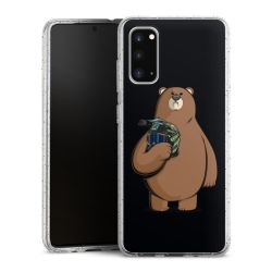 Silikon Glitter Case transparent-silber