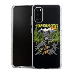 Silikon Glitter Case transparent-silber