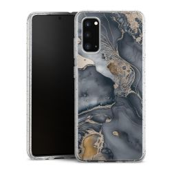 Silikon Glitter Case transparent-silber