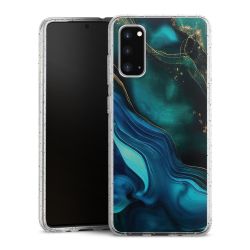 Silikon Glitter Case transparent-silber