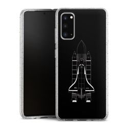 Silikon Glitter Case transparent-silber