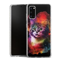 Silikon Glitter Case transparent-silber