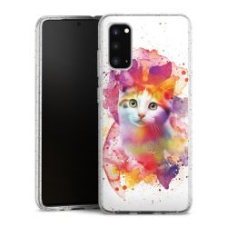 Silikon Glitter Case transparent-silber