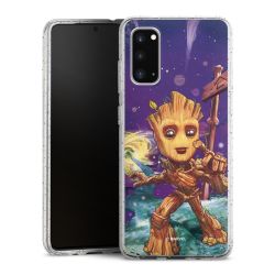 Silikon Glitter Case transparent-silber