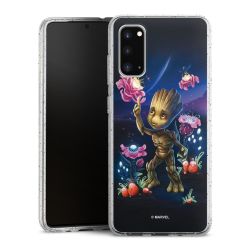 Silikon Glitter Case transparent-silber