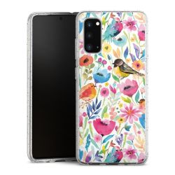 Silikon Glitter Case transparent-silber