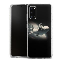 Silikon Glitter Case transparent-silber