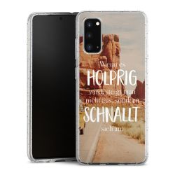 Silikon Glitter Case transparent-silber