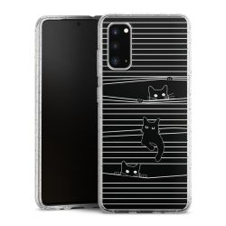 Silikon Glitter Case transparent-silber