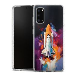 Silikon Glitter Case transparent-silber