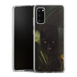 Silikon Glitter Case transparent-silber