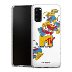 Silikon Glitter Case transparent-silber