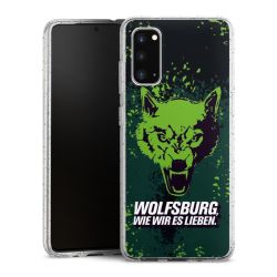 Silikon Glitter Case transparent-silber