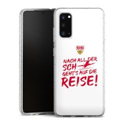 Silikon Glitter Case transparent-silber