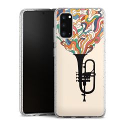 Silikon Glitter Case transparent-silber