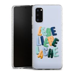 Silikon Glitter Case transparent-silber