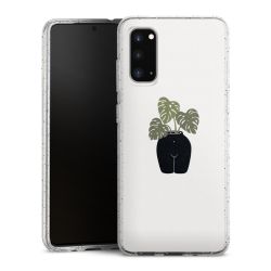 Silikon Glitter Case transparent-silber