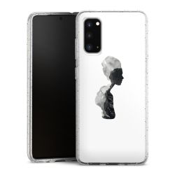 Silikon Glitter Case transparent-silber