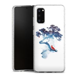 Silikon Glitter Case transparent-silber