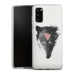 Silikon Glitter Case transparent-silber