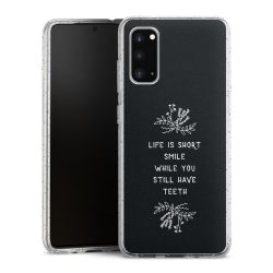 Silikon Glitter Case transparent-silber