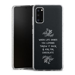 Silikon Glitter Case transparent-silber