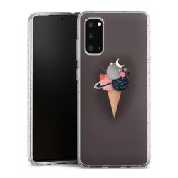 Silikon Glitter Case transparent-silber